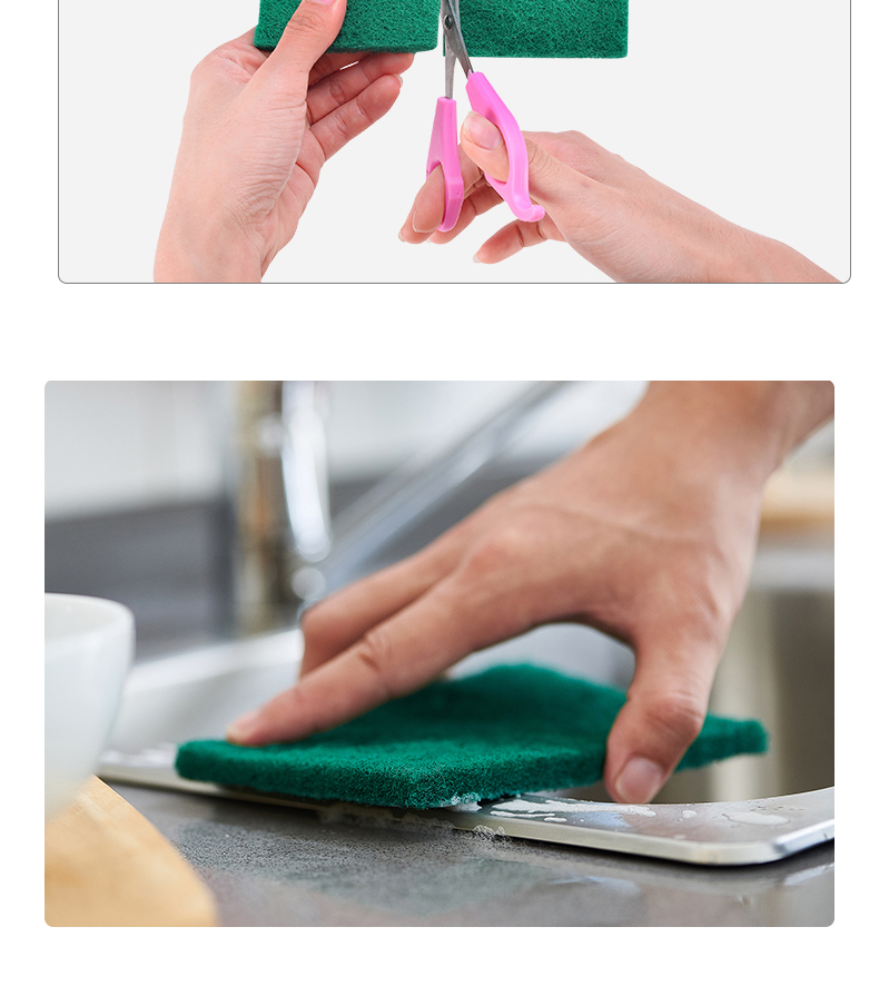 善妮欧德(suniode)百洁布擦拭布抹布 20片/组 食堂刷完清洁祛渍专用(图4)