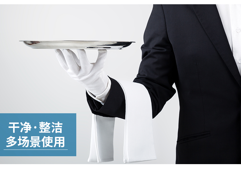 善妮欧德(suniode)白手套礼仪棉布纱线作业接待工作手套 10双/组 (图2)