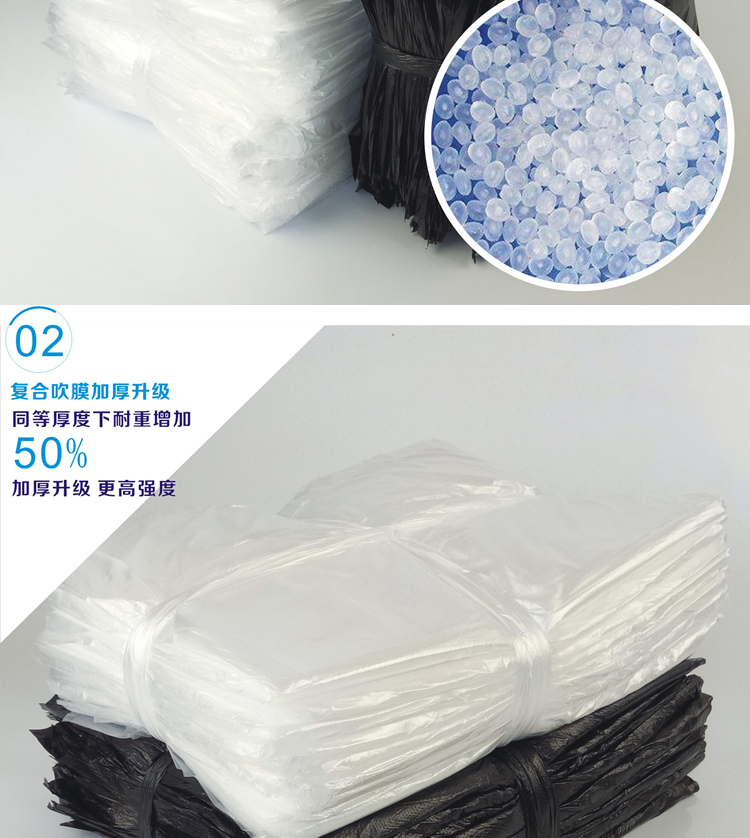 善妮欧德 白色平口垃圾袋450# 50个/捆(图2)