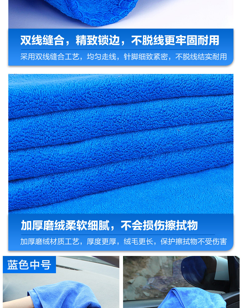 善妮欧德 纳米抹布 40CM*40CM 蓝色 条(图6)