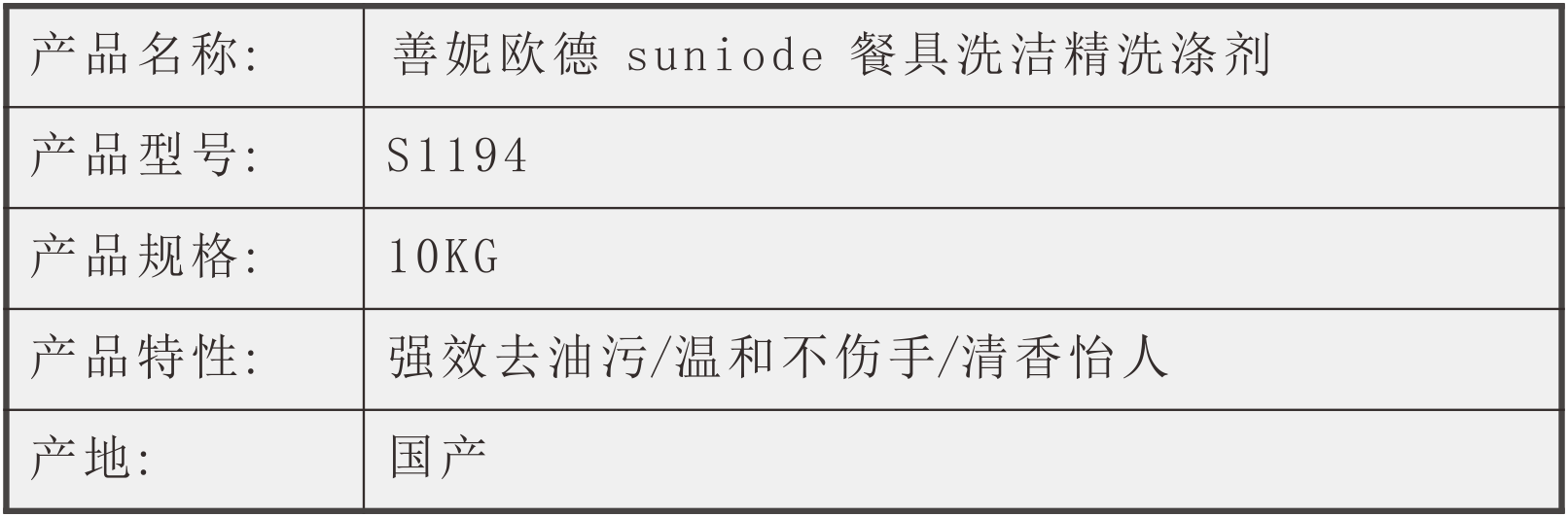 善妮欧德 餐具洗洁精洗涤剂 10KG/桶(图1)