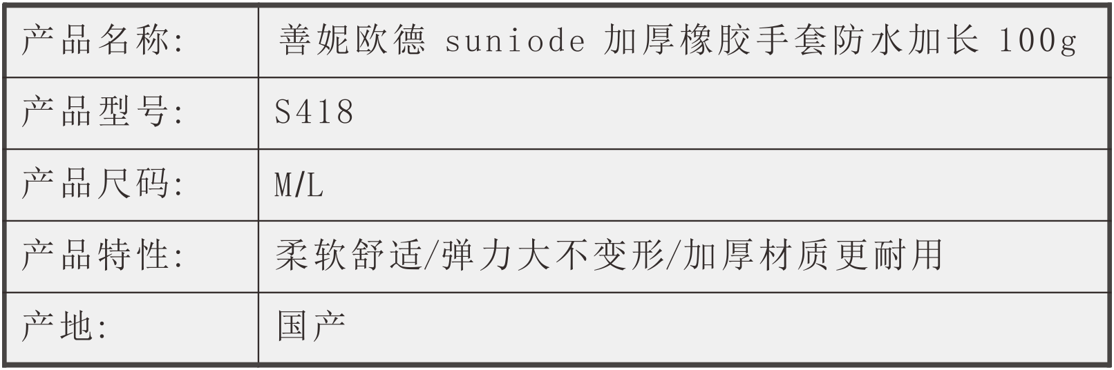 善妮欧德(suniode)橡胶手套加厚乳胶(图1)
